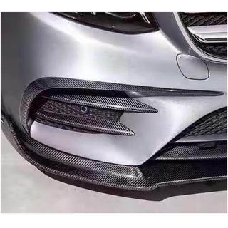 Накладки на передний бампер V2 (для E43 AMG 2016-2019, Карбон) фото 2