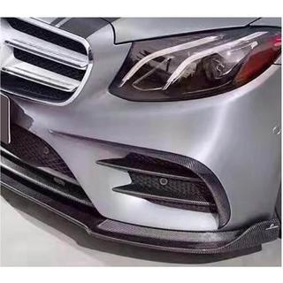 Накладки на передний бампер V2 (для E43 AMG 2016-2019, Карбон) фото 3
