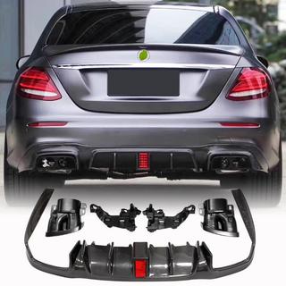 Диффузор заднего бампера с насадками V2 (для AMG/AMG-Line 2016-2019, Карбон) фото 1