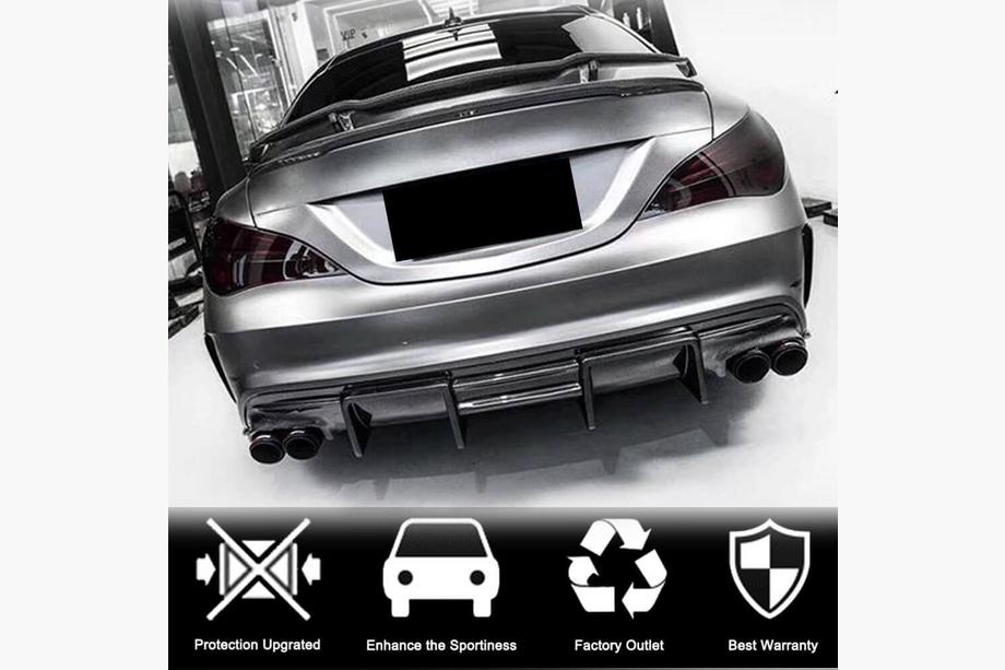 Mercedes CLA C117 2013-2019 гг. Диффузор заднего бампера V1 для AMG-Line / CLA45 AMG, Карбон Фото 3