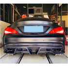 Mercedes CLA C117 2013-2019 гг. Диффузор заднего бампера V1 (для AMG-Line / CLA45 AMG 2013-2016, Карбон) фото 2