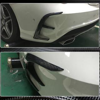 Накладки на задний бампер (для AMG-Line / CLA45 AMG SD 2013-2016, Карбон) фото 4