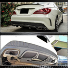 Mercedes CLA C117 2013-2019 гг. Диффузор заднего бампера V2 (для AMG-Line / CLA45 AMG 2013-2016, Карбон) фото 6