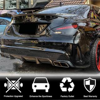 Диффузор заднего бампера V2 (для AMG-Line / CLA45 AMG 2013-2016, Карбон) фото 4