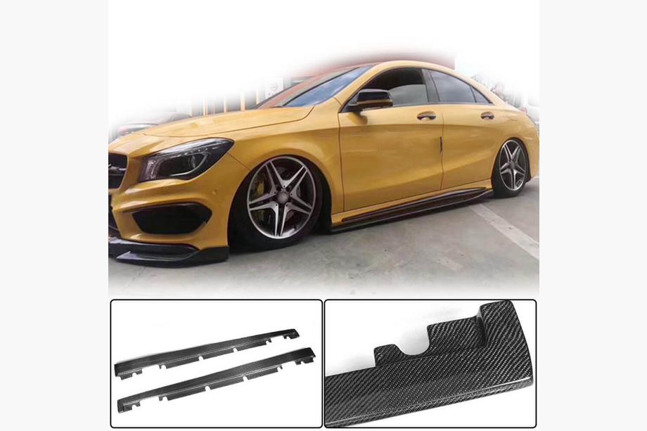 Mercedes CLA C117 2013-2019 гг. Боковые пороги V3 (для HB, Карбон) Image