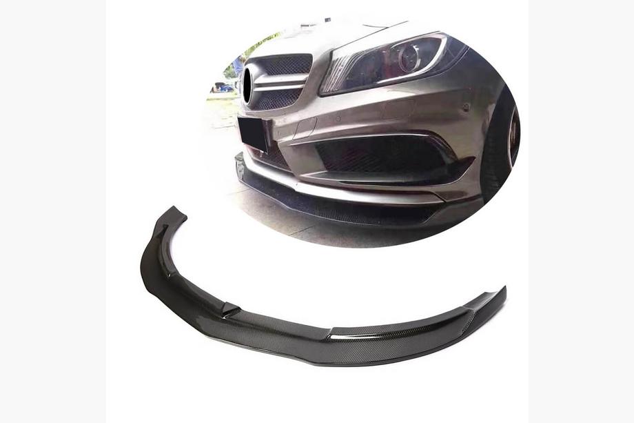 Mercedes A-class W176 2012-2018 гг. Передняя губа бампера V1 для AMG-Line / A45 AMG HB 2013-2015, Карбон Image