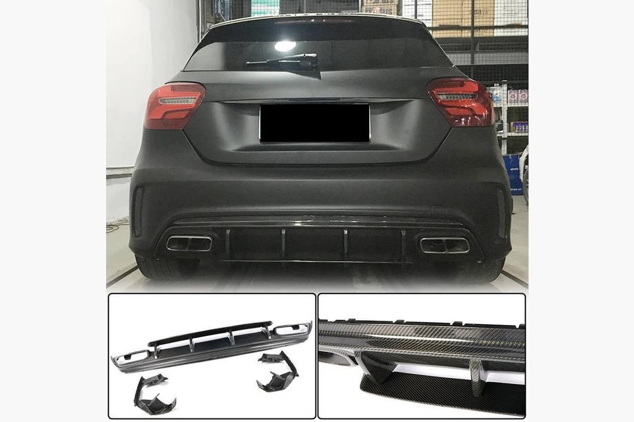 Mercedes A-class W176 2012-2018 гг. Диффузор заднего бампера V1 для AMG-Line / A45 AMG HB Image