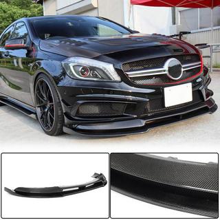 Передний спойлер Lip V2 (для AMG-Line / A45 AMG HB 2013-2015, Карбон) фото 1