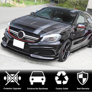 Передний спойлер Lip V2 (для AMG-Line / A45 AMG HB 2013-2015, Карбон) фото 2