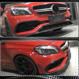Накладка на передний бампер Lip (для AMG-Line / A45 AMG HB 2016-2018, Карбон) фото 3