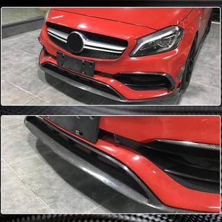 Накладка на передний бампер Lip (для AMG-Line / A45 AMG HB 2016-2018, Карбон) фото 4