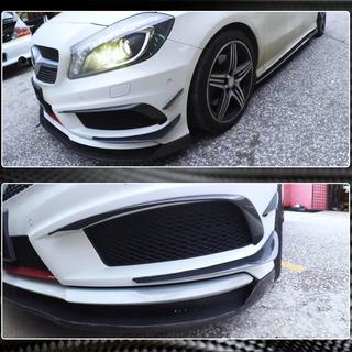 Карбоновые Накладки на Передний Бампер (для AMG-Line / A45 AMG HB 2013-2015) фото 4