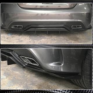 Накладки Flap на задний бампер (для AMG-Line / A45 AMG HB, Карбон) фото 4