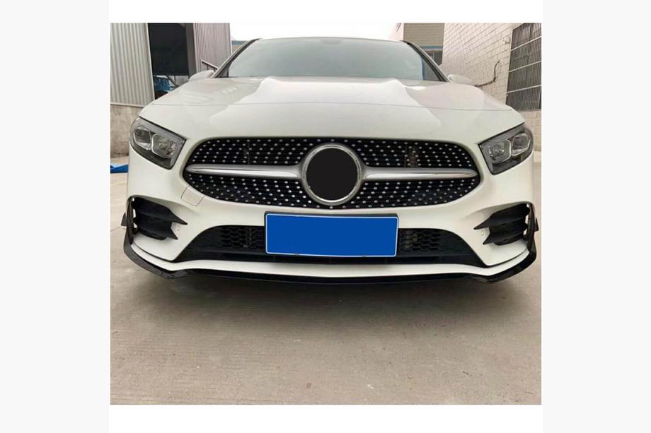 Mercedes A-class W177 2018- гг. Передний Лип-спойлер V1 для AMG-Line SD 2018-2021 Карбон Фото 2