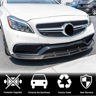 Накладка на передний бампер Lip V1 (для CLS63 AMG SD 2015-2018, Карбон) фото 4
