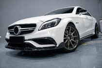 Mercedes CLS C218 2011-2018 гг. Накладка на передний бампер Lip V2 (для CLS63 AMG SD 2015-2018, Карбон) фото 1