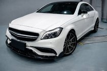 Mercedes CLS C218 2011-2018 гг. Накладка на передний бампер Lip V2 (для CLS63 AMG SD 2015-2018, Карбон) фото 3