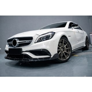 Накладка на передний бампер Lip V2 (для CLS63 AMG SD 2015-2018, Карбон)