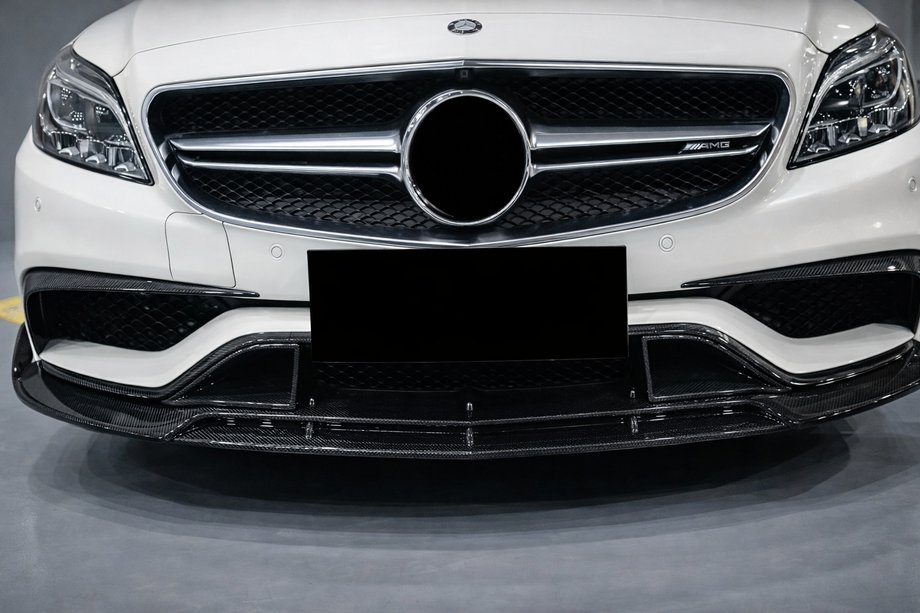 Mercedes CLS C218 2011-2018 гг. Накладка на передний бампер Lip V2 (для CLS63 AMG SD 2015-2018, Карбон) Фото 4