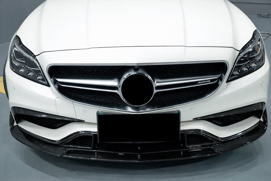 Mercedes CLS C218 2011-2018 гг. Накладка на передний бампер Lip V2 (для CLS63 AMG SD 2015-2018, Карбон) Фото 5