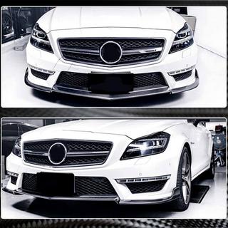 Накладка на передний бампер Lip V1 (для CLS63 AMG SD 2011-2014, Карбон) фото 3