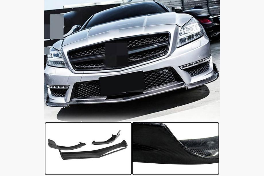 Mercedes CLS C218 2011-2018 гг. Накладка на передний бампер Lip V1 (для CLS63 AMG SD 2011-2014, Карбон) Image