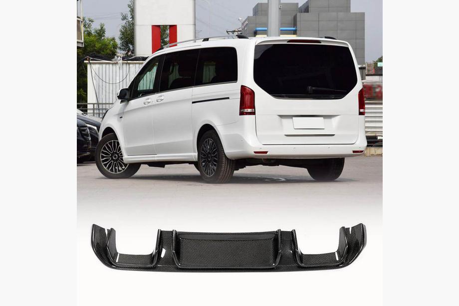 Mercedes Vito/V-class W447 2014- гг. Диффузор заднего бампера V2 (для V-Class 2014-2019, Карбон) Image