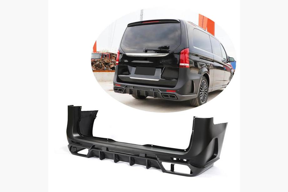Mercedes Vito/V-class W447 2014- гг. Задний Бампер (2014-2019, Карбон) Image
