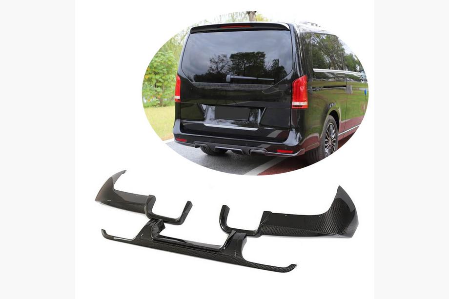 Mercedes Vito/V-class W447 2014- гг. Диффузор заднего бампера V3 (для V-Class 2014-2019, Карбон) Image