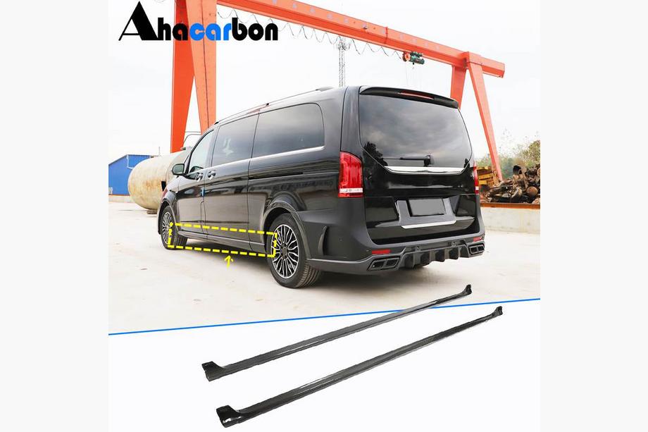 Mercedes Vito/V-class W447 2014- гг. Боковые пороги (Длинная база, Карбон) Image