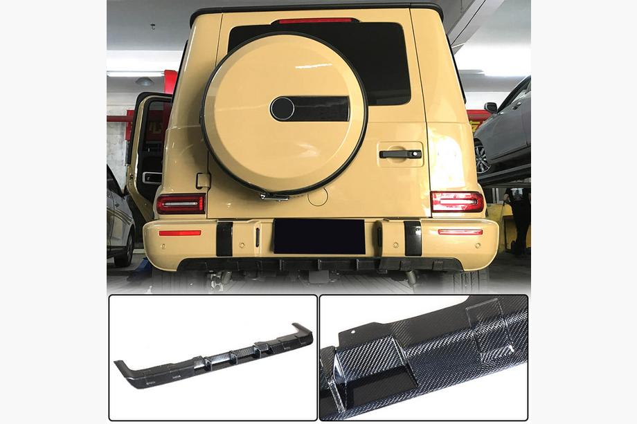 Mercedes G class W463 2018-2024 гг. Диффузор заднего бампера V1 для G63 AMG, Карбон Image