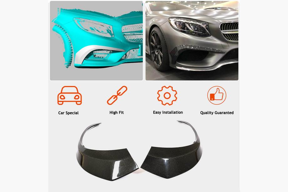 Mercedes S-class C217 Coupe 2014-2020 гг. Карбоновые Накладки на Передний Бампер (для AMG-Line 2015-2018) Фото 3