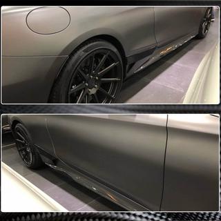 Боковые накладки на пороги (для AMG-Line 2015-2018, Карбон) Mercedes S-class C217 Coupe 2014-2020 гг. фото 3