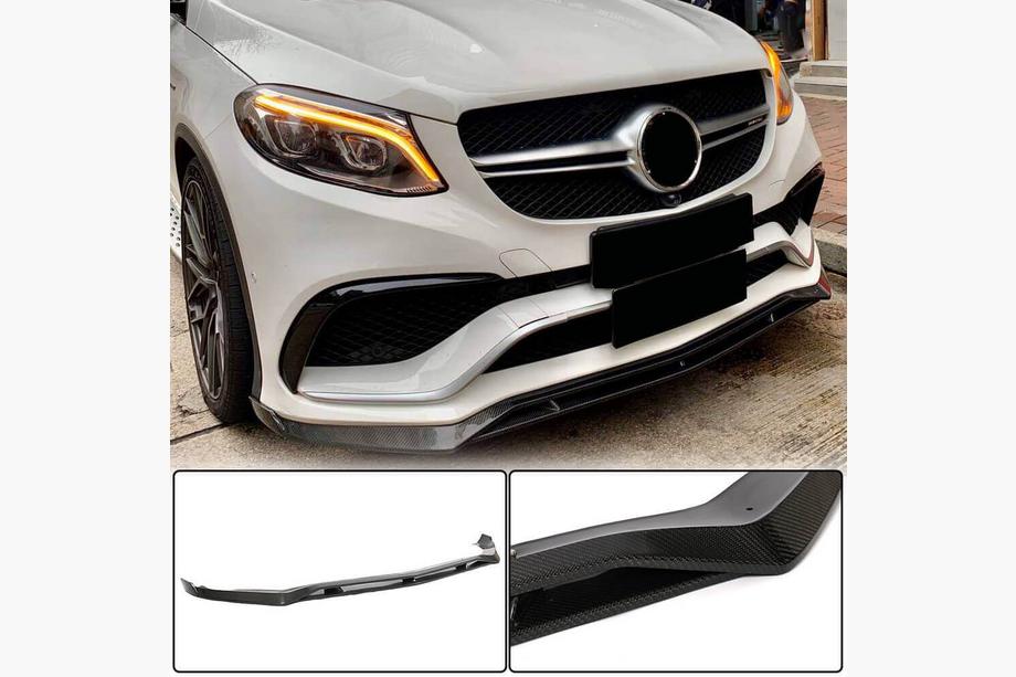Mercedes GLE coupe C292 2015-2019 гг. Накладки на передний бампер Lip (для GLE63 AMG, Пластик) Фото 1