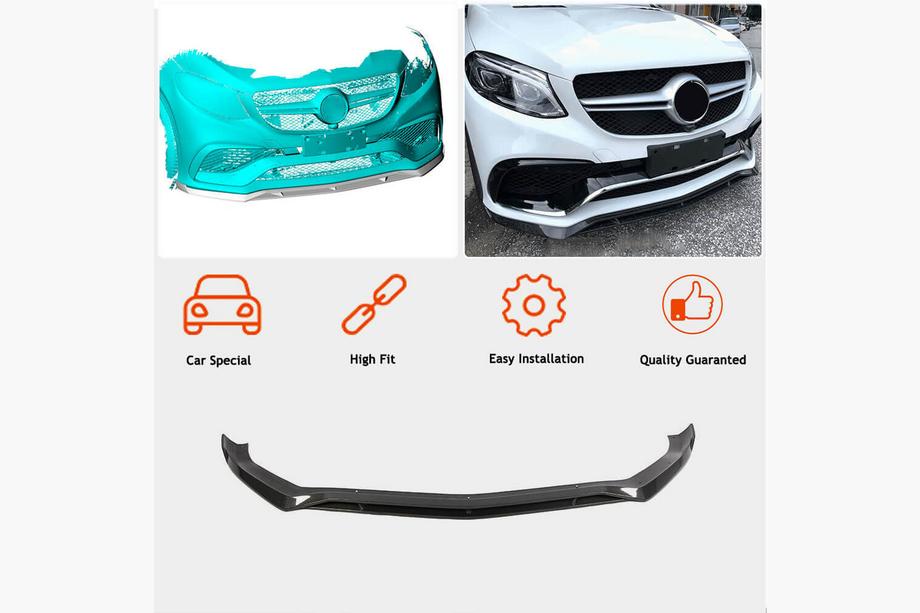 Mercedes GLE coupe C292 2015-2019 гг. Накладки на передний бампер Lip (для GLE63 AMG, Пластик) Фото 2