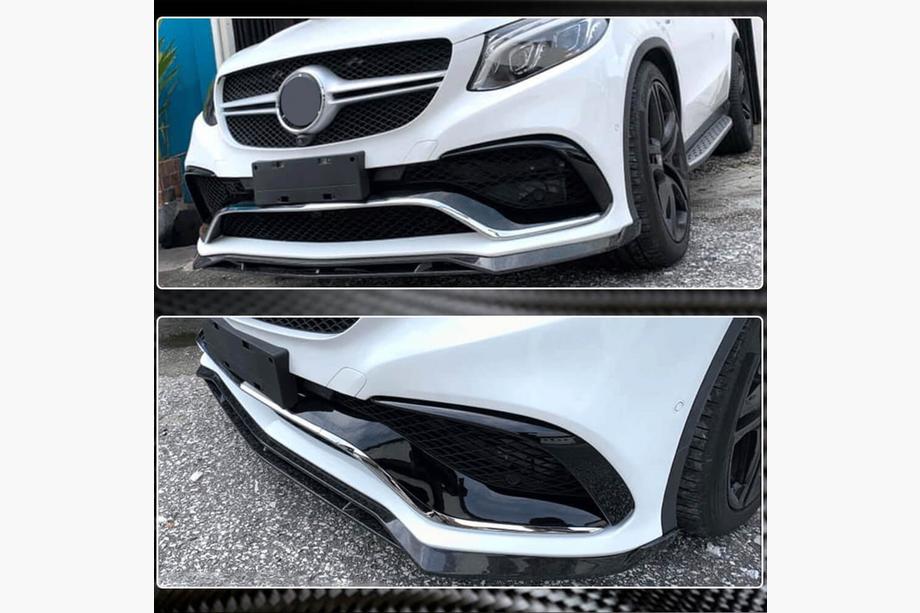 Mercedes GLE coupe C292 2015-2019 гг. Накладки на передний бампер Lip (для GLE63 AMG, Пластик) Фото 4
