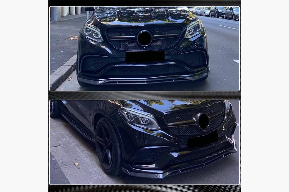 Mercedes GLE coupe C292 2015-2019 гг. Накладки на передний бампер Lip (для GLE63 AMG, Пластик) Фото 5