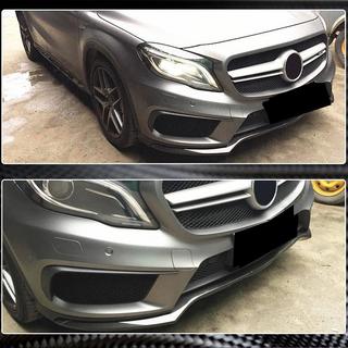 Накладка на передний бампер Lip (для GLA45 AMG 2013-2016, Карбон) фото 3