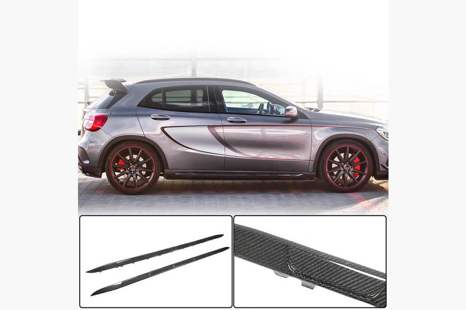 Mercedes GLA X156 2014-2019 гг. Боковые пороги (для GLA45 AMG 2013-2016, Карбон) Image