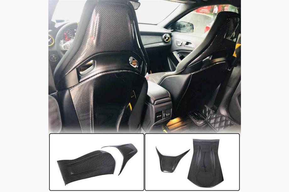 Mercedes C-class W205 2014-2021 гг. Накладки на сиденья из Dry Carbon Фото 2