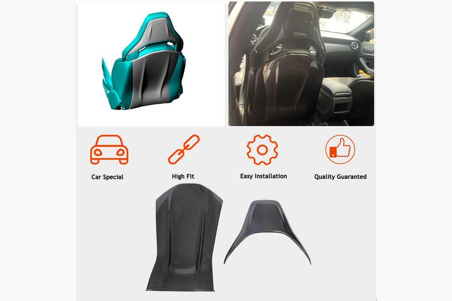Mercedes C-class W205 2014-2021 гг. Накладки на сиденья из Dry Carbon Фото 3