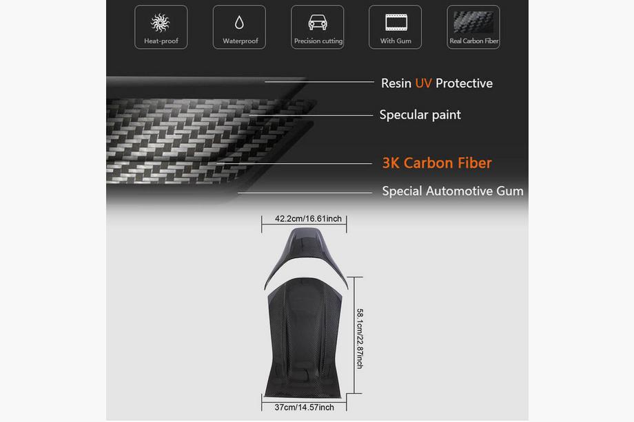Mercedes C-class W205 2014-2021 гг. Накладки на сиденья из Dry Carbon Фото 7
