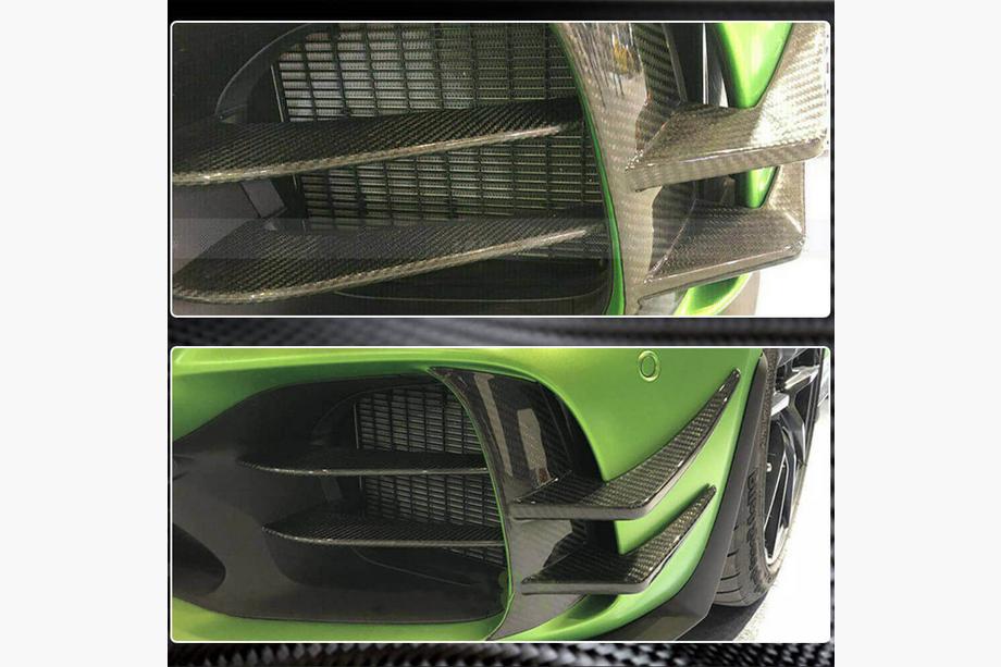 Mercedes AMG GT C190/R190 2014-2022 гг. Накладки на передний бампер V1 (для GT R 2016-2019, Карбон) Фото 5