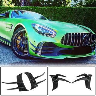 Накладки на передний бампер V2 (для GT R 2016-2019, Сухой карбон) фото 1