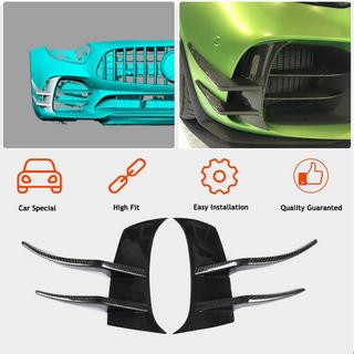 Накладки на передний бампер V2 (для GT R 2016-2019, Сухой карбон) фото 2