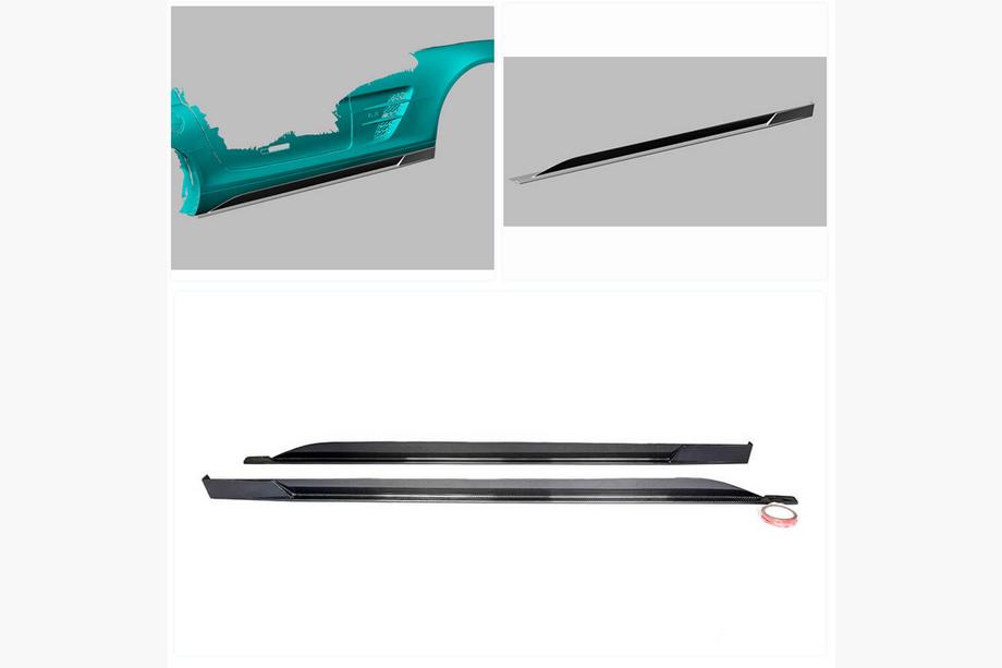 Mercedes SLS C197 2010-2014 гг. Боковые пороги (Карбон) Фото 2
