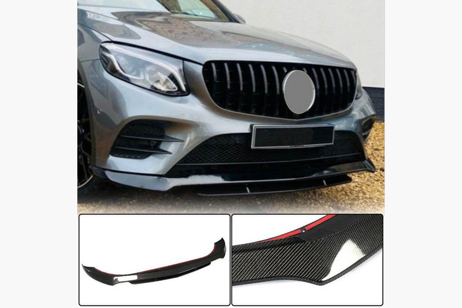 Mercedes GLC coupe C253 2016-2023 гг. Накладка на передний бампер Lip (для AMG-Line/GLC43 AMG, Карбон) Image