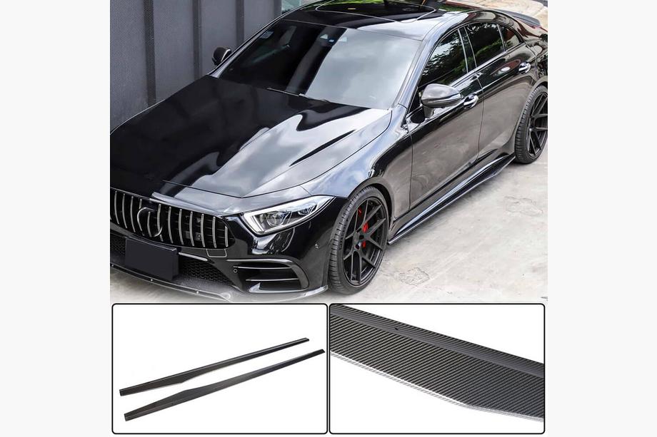 Mercedes CLS C257 2018- гг. Боковые пороги V1 (для AMG/AMG-Line 2018-2020, Карбон) Image