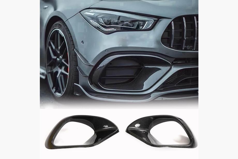 Mercedes CLA C118 2019- гг. Карбоновые накладки на передний бампер для CLA45 AMG SD Фото 1