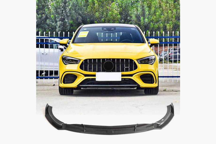 Mercedes CLA C118 2019- гг. Накладка на передний бампер Lip (для CLA45 AMG SD, Карбон) Фото 1